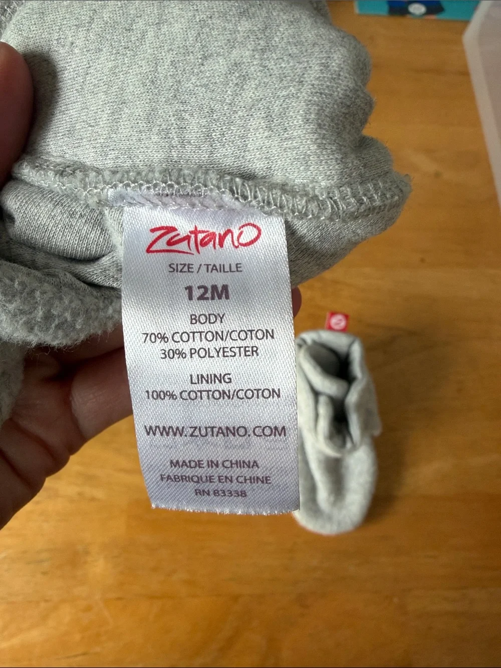 Zutano Light Gray Infant Booties with Red Logo
